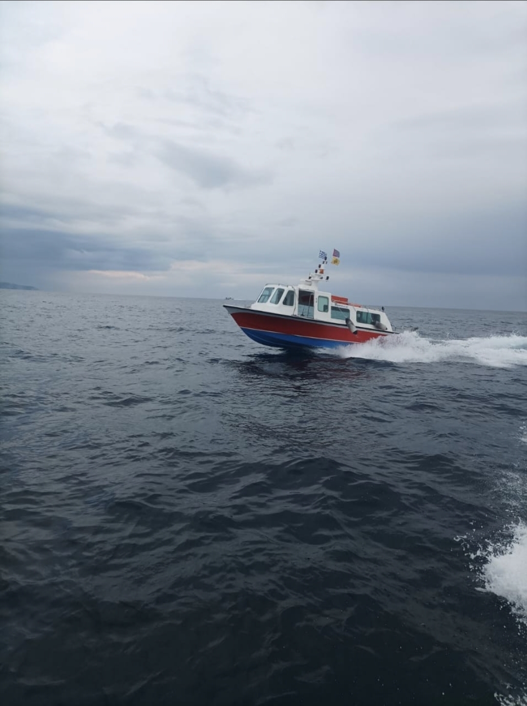 Μιχαήλ B at full speed on the Saronic Gulf